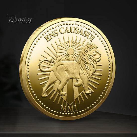 Монета Льва, счастливый жетон, двусторонняя монета с гравировкой богини-льва, металлический коллекционный реквизит для фильмов, монета для коллекционеров и любителей кино