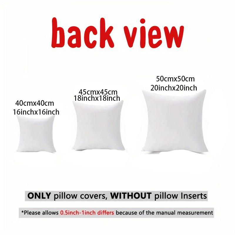 2D Flat - Set of 4 2D Flat Printed Floral Spring And Summer Minimalist Pillow Covers, Available in Multiple Sizes, Featuring Single-Sided Printing Wit