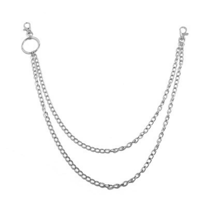 Unisex Long Metal Wallet Chain Trousers Hipster Pant Keychain Clip Keyring HipHop Jewelry Accessories