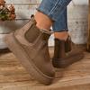 Solid Color Thick Sole,fleece,casual Comfortable Snow Boots