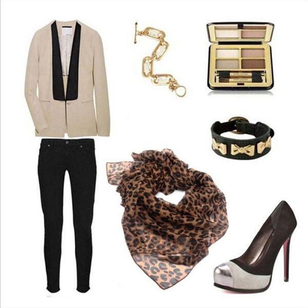 Hot Sexy New Chiffon Silk Georgette Gauz Long Style Stole Leopard Scarf Wrap Shawl Scarves