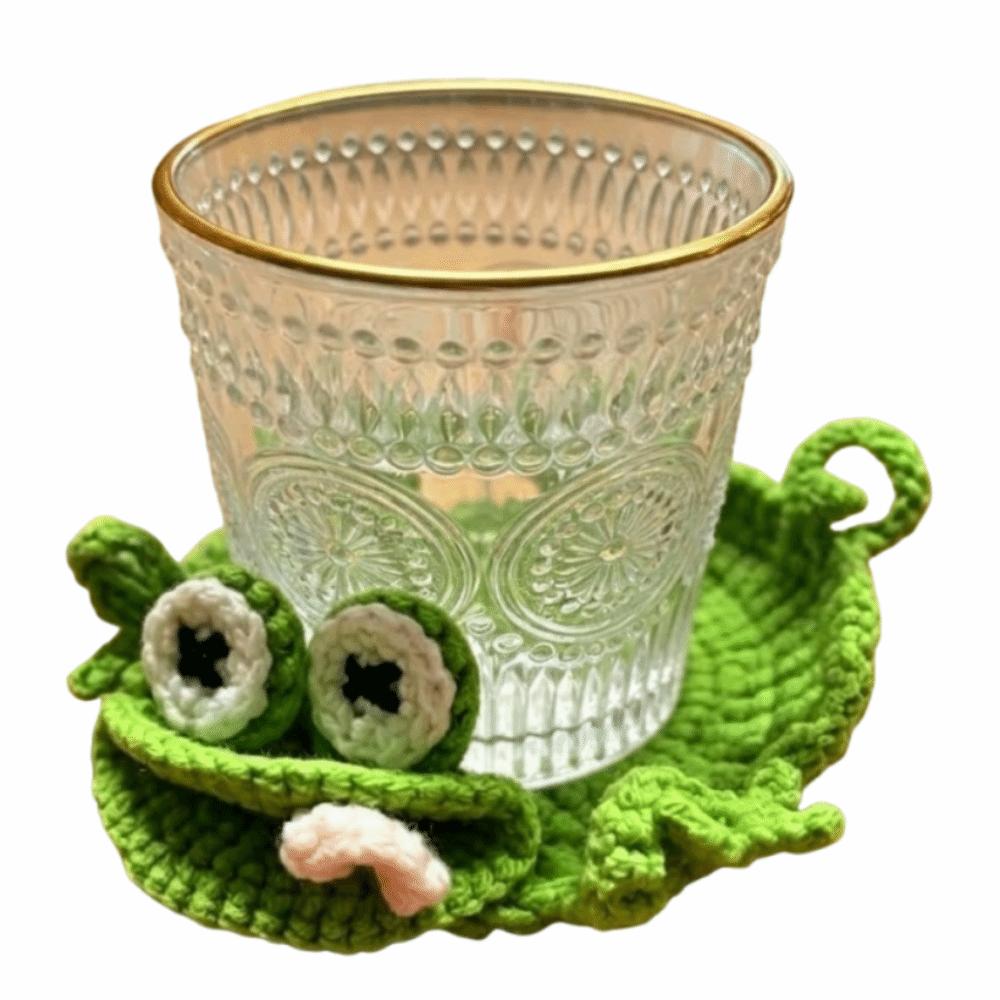 Creative Crochet Squirrel Coasters Pressable Drink Insulation Pad Gift Water Cup Mat Tableware