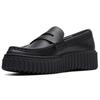Clarks Кожаные Модные Удобные Элегантные Классические Лоферы Женские Лоферы Черные 261748704