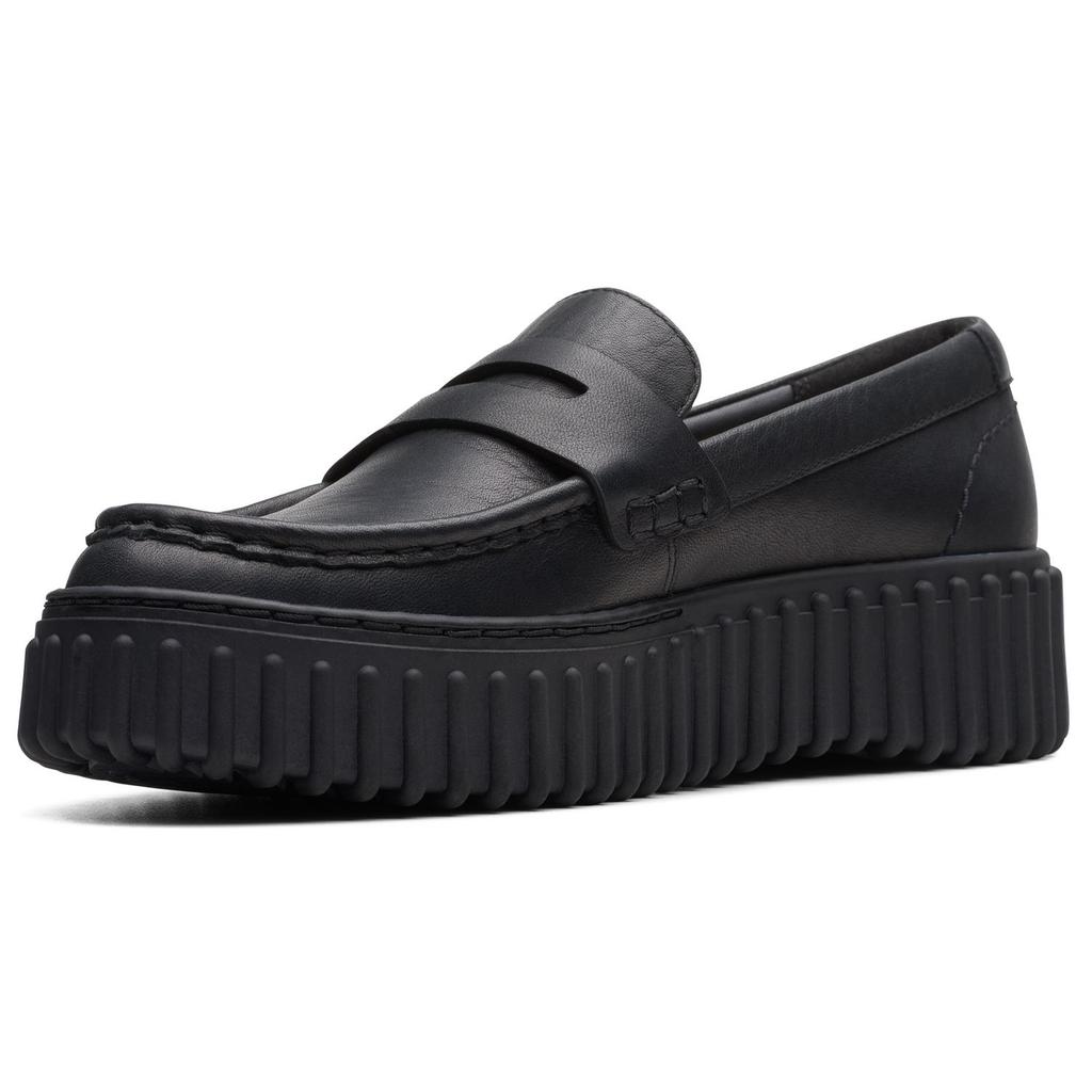 Clarks Кожаные Модные Удобные Элегантные Классические Лоферы Женские Лоферы Черные 261748704