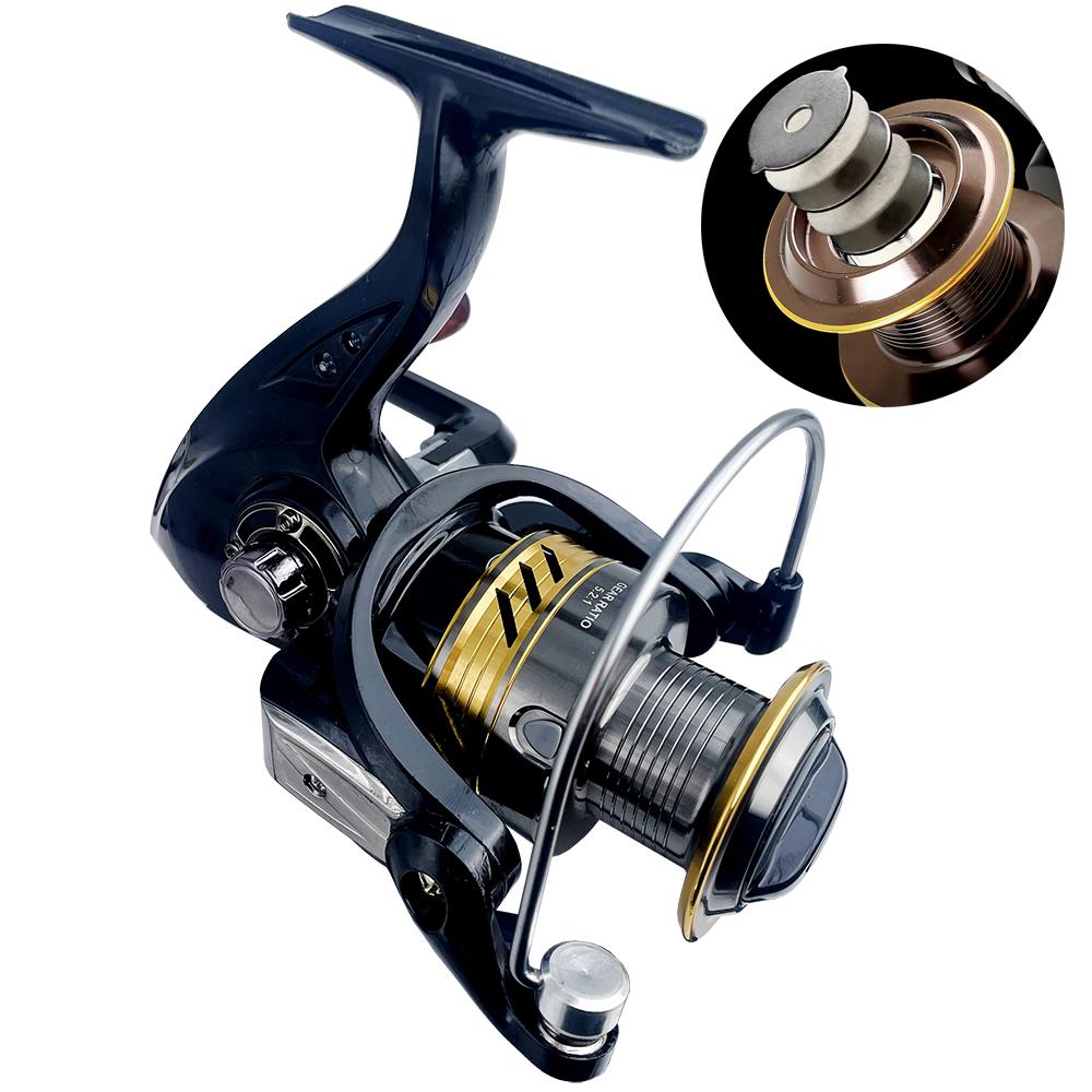 Рыболовные катушки серии DH2000-DH7000 5.2:1 прочная металлическая шестерня с плавной намоткой 17-22 фунта, спиннинговая рыболовная катушка для всех водоемов