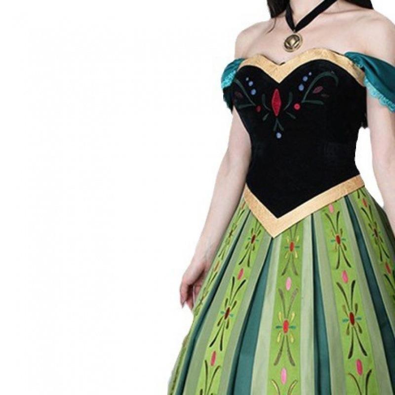 Frozen Beauty, Princess Anna Dress Anime Peripheral Ladies Long Dress Halloween Performance Dress