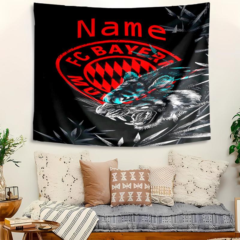 Personalized Bayern Munich Background Tapestry,Custom Name Birthday Party,Multifunctional Wall Decoration for Home Decor,Various Occasions