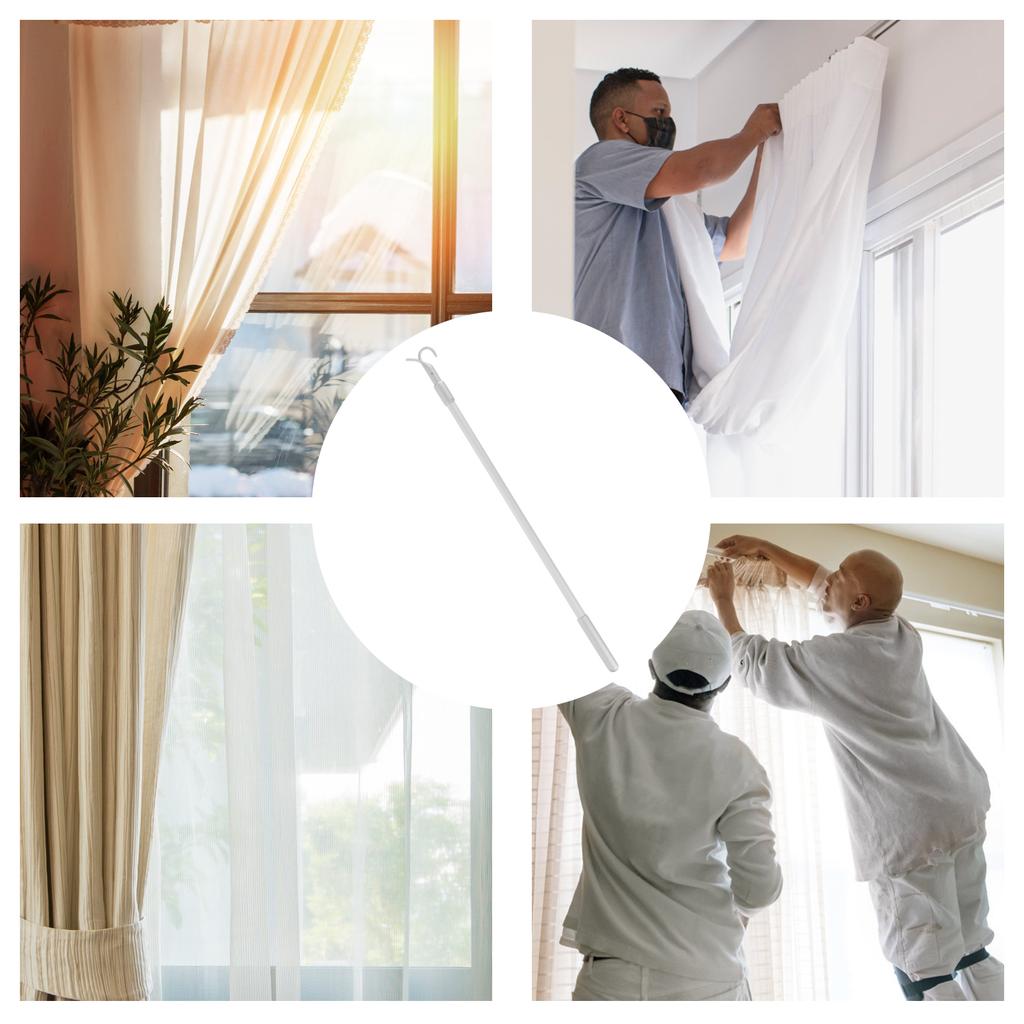 Палочка для венецианских жалюзи Практичная палочка для жалюзи Дом Металлическая удлинительная пластина Вертикальная телескопическая палочка Алюминиевый сплав Открывалка Аксессуары