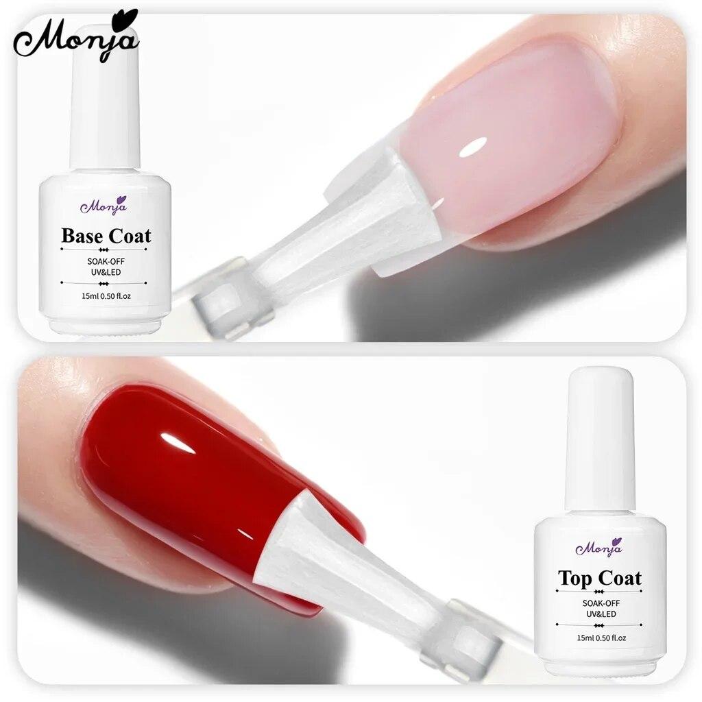 monja 15 мл флакон для дизайна ногтей, УФ-гель, основа, верхнее покрытие, лак, лампа, светоотверждаемый сушильный салон, инструменты для дизайна маникюра «сделай сам», длительный срок службы
