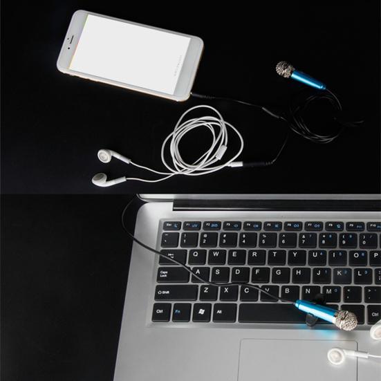 Mini Microphone High Fidelity Sensitive Aluminum Alloy 3.5mm Handheld Condenser Microphone for Daily Life