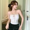 Women's Strapless Hollow Out Bowknot Camisole: Slim Fit, Sexy Bandage Crop Top for Spring/Summer