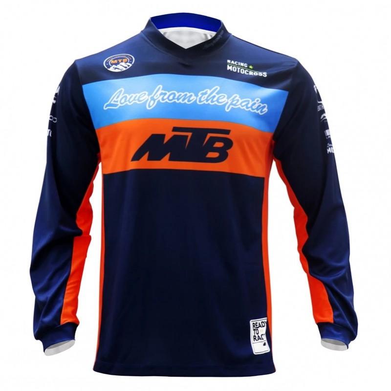 Mens Long Sleeve Cycling Jersey Quick Dry Breathable Mountain Bike Shirt