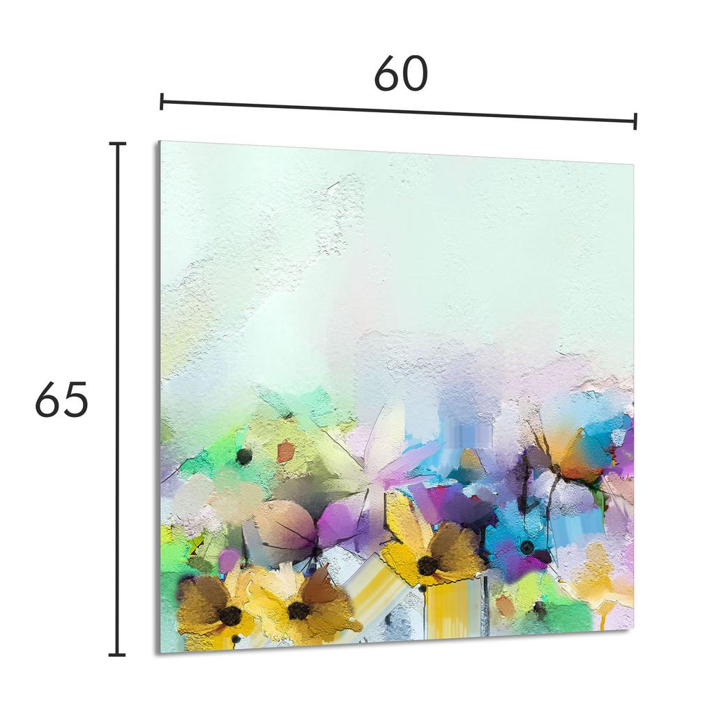 PANEL SZKLANY DO KUCHNI 60x65 Kwiaty
