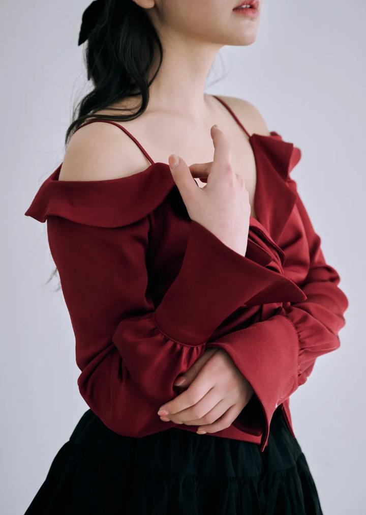 BYSEOWOO Sophie Off-Shoulder Blouse (Wine)