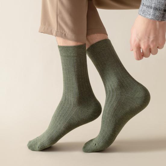 1 пара мужских деловых носков, высокая эластичность, противоскользящие, дышащие, мягкие, впитывающие пот, противоусадочные спортивные хлопковые носки