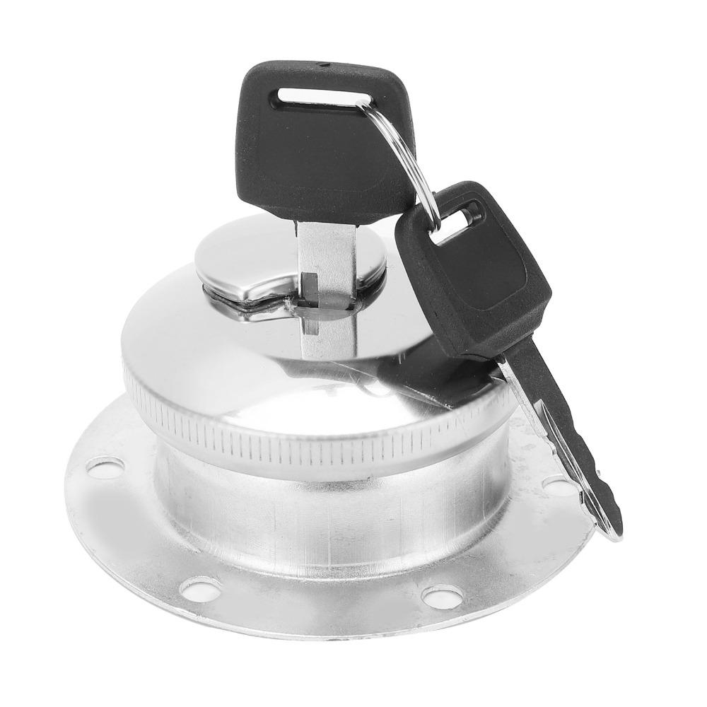 Round Shape Tank Fuel Gas Cap Stainless Steel Tank Fuel Gas Cap Key  Replacement Part