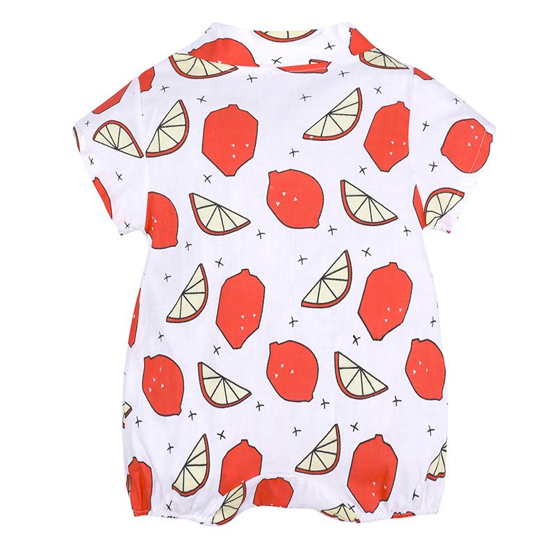 KIDDIEZOOM Летний комбинезон с короткими рукавами и принтом лимона для новорожденных девочек, повседневный комбинезон для маленьких мальчиков, одежда