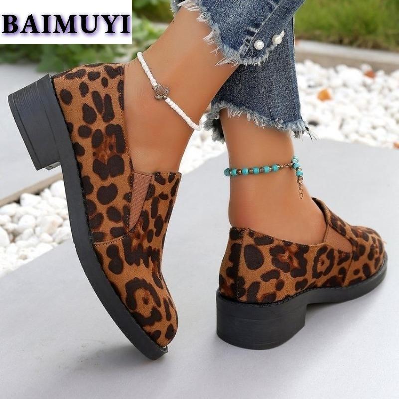 Модные повседневные туфли из замши с леопардовым принтом, женские туфли на платформе, толстые каблуки, зимние короткие, плюшевые, теплые, 2025 года, трендовое платье для прогулок в стиле челси Zapatos