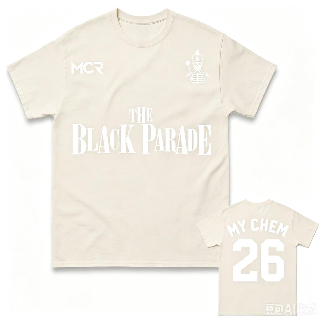 2026 My Chemical Rounisexce The Black Parade Tshirt Unisex Unisex Summer 100 Cotton Shirts High Quality Short Sleeved Top Streetwear