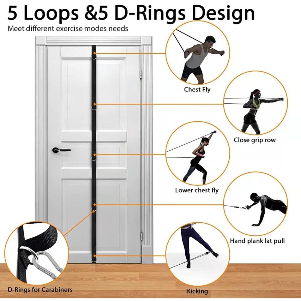 Nylon Resistance Band Black Gym Attachment Gym Accessory Yoga Fitness Equipment  Home