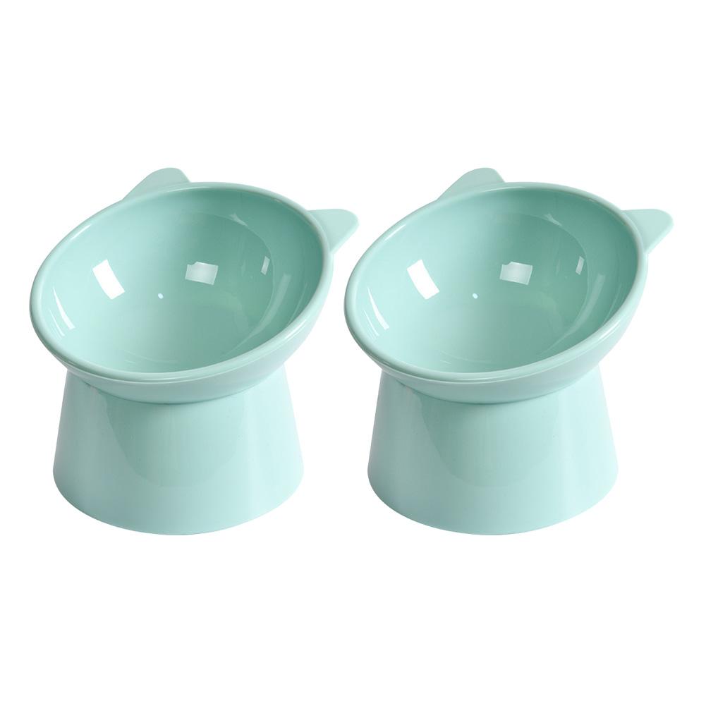 Tilted Cat Food Bowl Elevated Cat Bowl Ergonomic Cat Food Dish Anti Vomiting Plastic Feeding Bowl Non Slip for Flat- Faced Cats