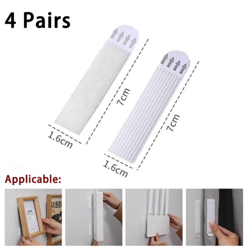 4 Pairs Punch-free Photo Frame Tape Strips Self Adhesive Poster Frame Hanging Stickers Home Office