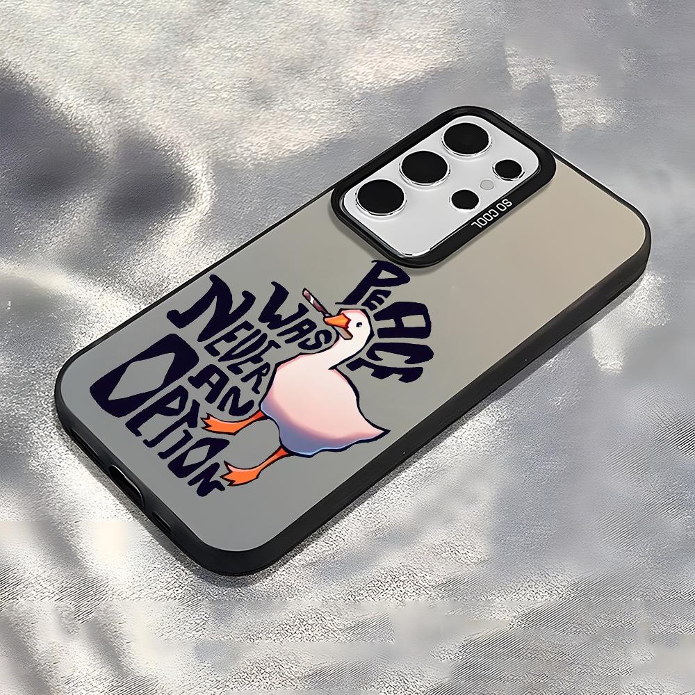 Funny Goose Phone Case For Samsung Galaxy S25 Edge S24 S23 S22 S21 S20 Ultra Funda Silicone Silver Cover