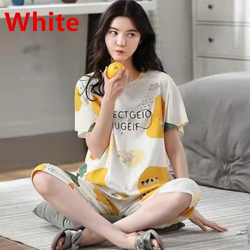 Women's Sets Cute Cartoon Print Pajamas Fashion Casual Home Service Short-sleeved Shorts 2PCS Femme Sleepwear Plus Size