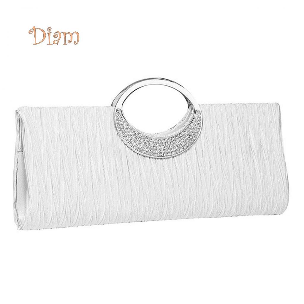 GQ Женская роскошная атласная плиссированная вечерняя сумка со стразами, вечерняя сумочка-клатч