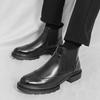 Fashion 2025 High Quality Men's Comfortable Round Toe Knight Boots Autumn Brand Men's Thick Soled Breathable Block Carved Chelsea Boots