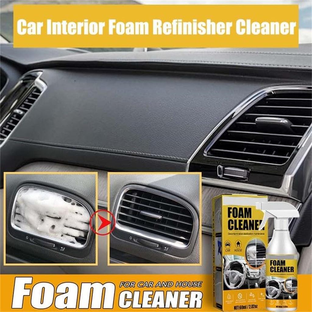 Car Interior Foam Cleaner Water-free Decontamination Seat Ceiling Instrument Panel Foam Cleaner 60ml