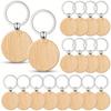Wooden Keychain Blanks with Ring Buckle, Assorted Wood Key Tags for DIY Engraving, Crafts, Valentine'S Day Gift, Ladies Key Ring Set