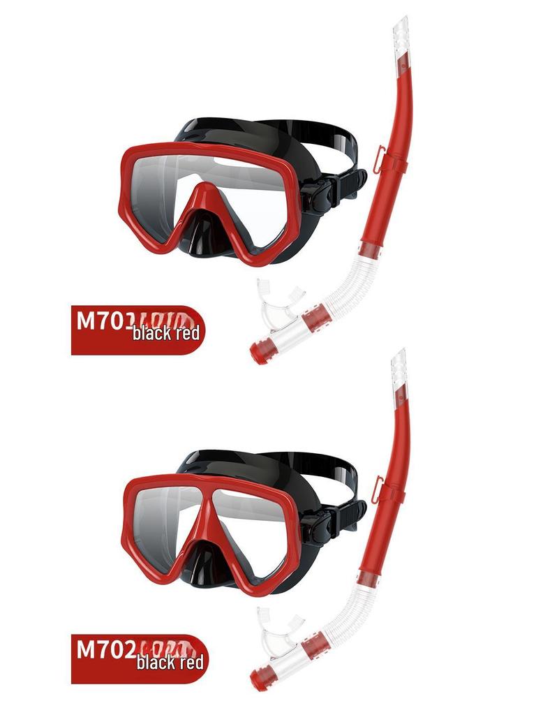 Snorkeling Set: Wide-View Mask & Semi-Dry Breathing Tube - Silicone Diving Goggles 2-Piece Kit