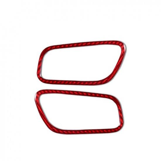 2Pcs Red Carbon Fiber Air Vent Outlet Cover Trim For Porsche Macan 2014-2019