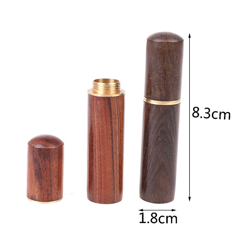 1Pc Toothpick Bucket Ebony Wood Toothpick Holder Bucket Mini Box Handmade Gift