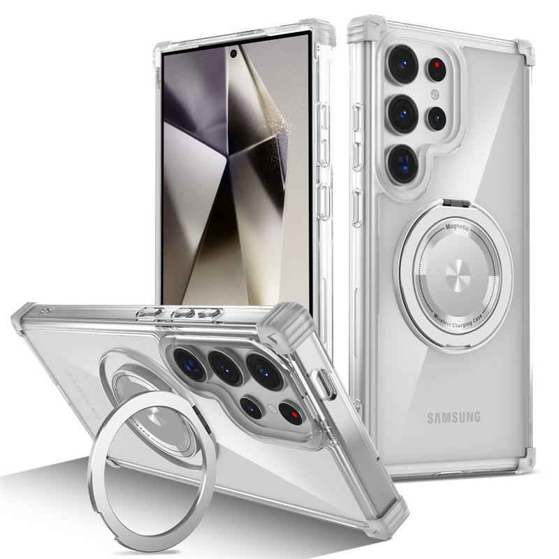 Применимо к Samsung S26Ultra магнитный чехол для мобильного телефона Золотой Щит вращающаяся подставка S25Ultra противоударный S24 защитный чехол