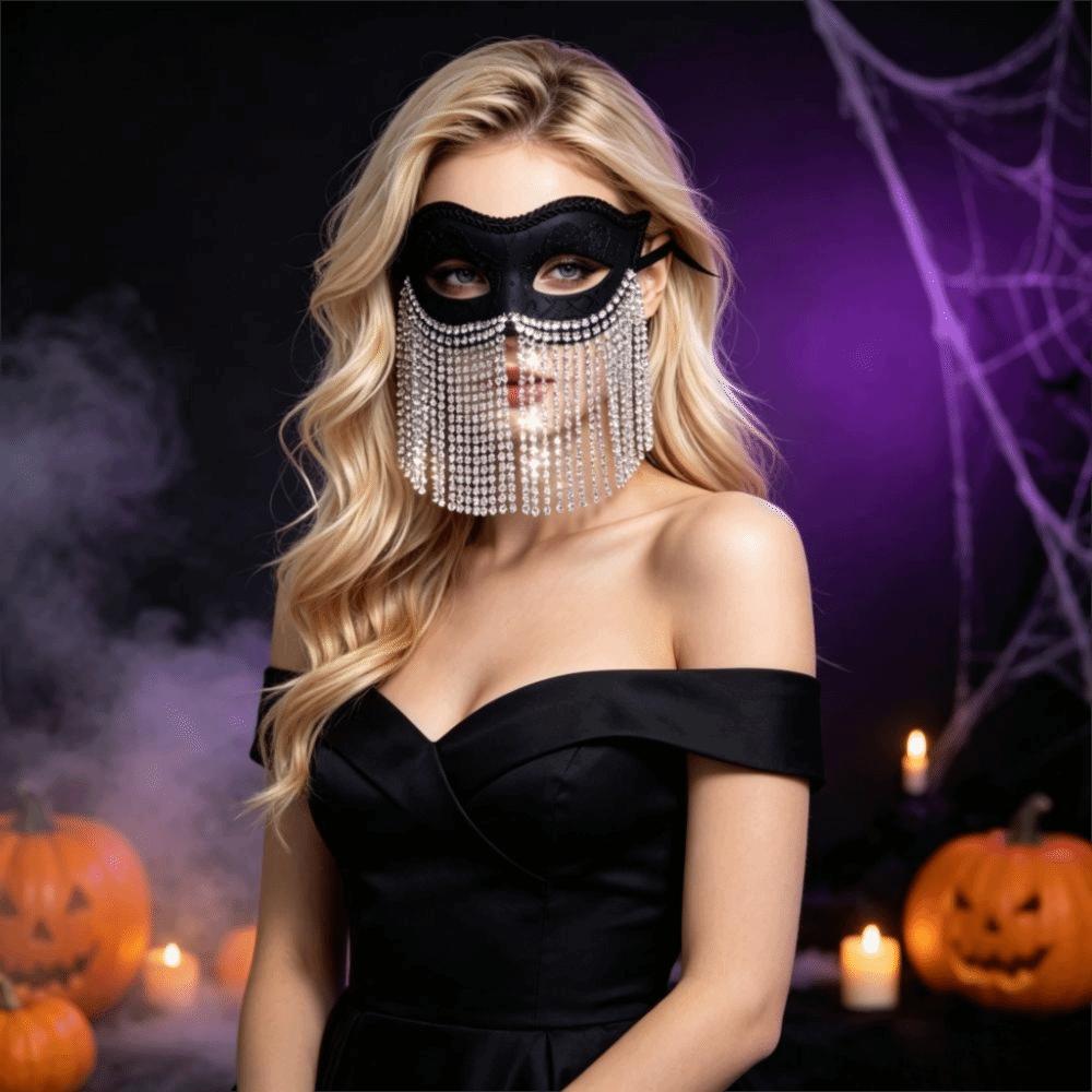 Half Face Masquerade Mask Glitter Halloween Mask Eyemask Half Face Mask Costume Party
