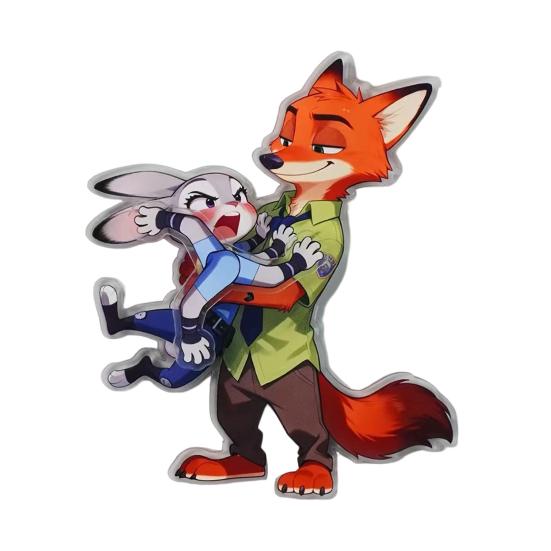 Вращающийся магнит на холодильник Лиса Кролик Акриловый Мультяшный Персонаж Животное Магнит на холодильник Украшение для дома Офиса Кухни Подарок для фанатов кино