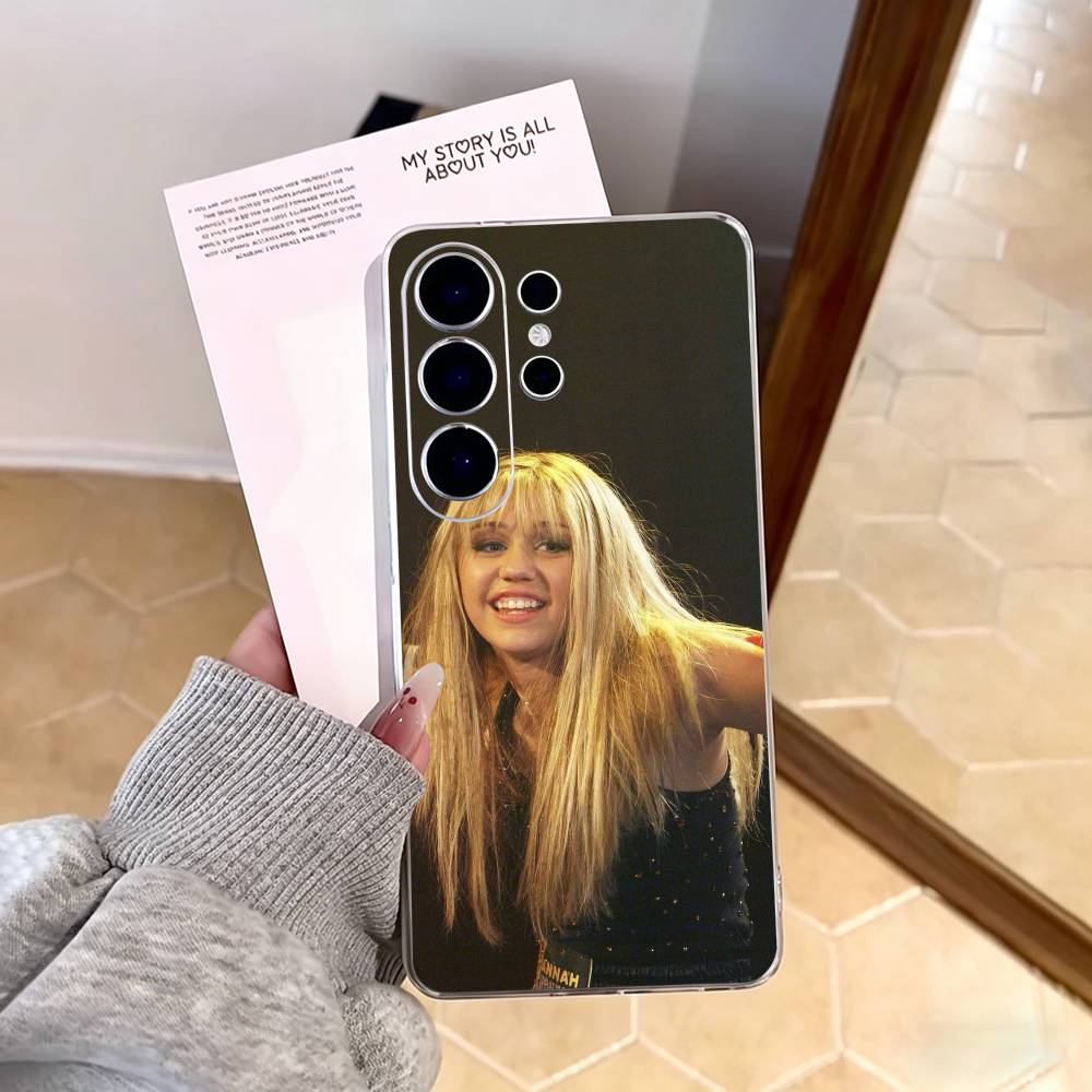 H-Hannah Montana Phone Case For Samsung S25,S24,S21,S22,S23,S30,Ultra,S20,Plus,Fe,Note,10,9,5G Transparent Cover