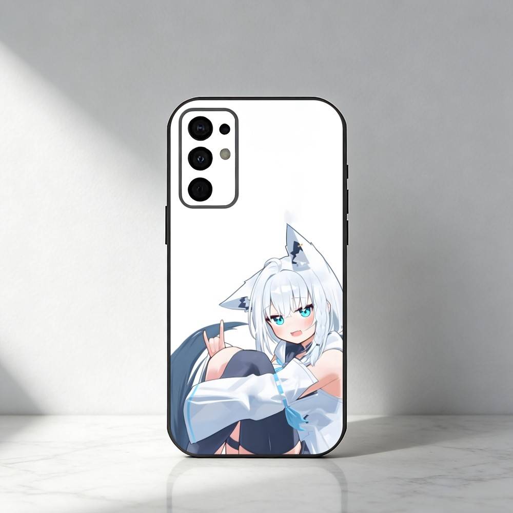 HOLO Shirakami Fubuki Phone Case For Samsung S25,S24,S21,S22,S23,S30,Ultra,S20,Plus,Fe,Note,5G Black Cover
