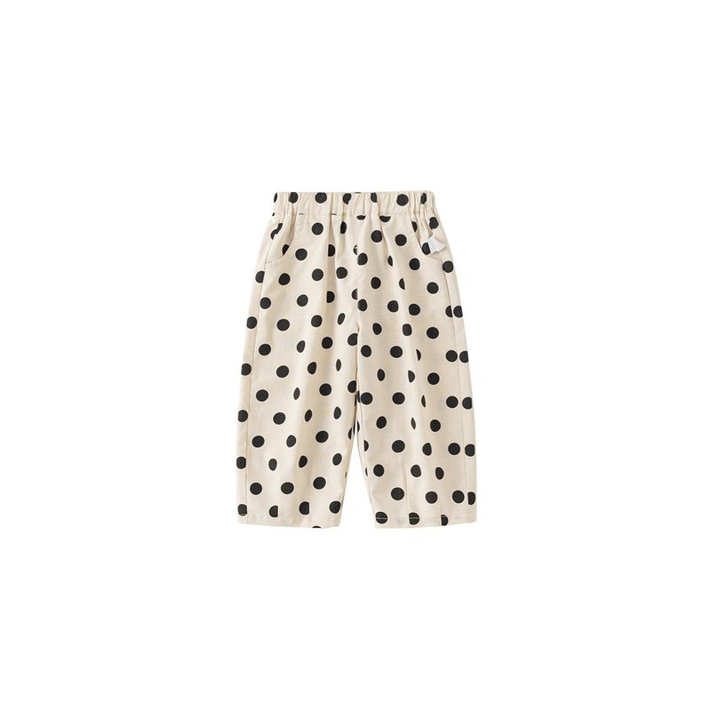 Girls' Pants Children's Polka Dot Pants 2026 Spring New Style Baby Straight Pants Toddler Casual Pants Korean Style Casual