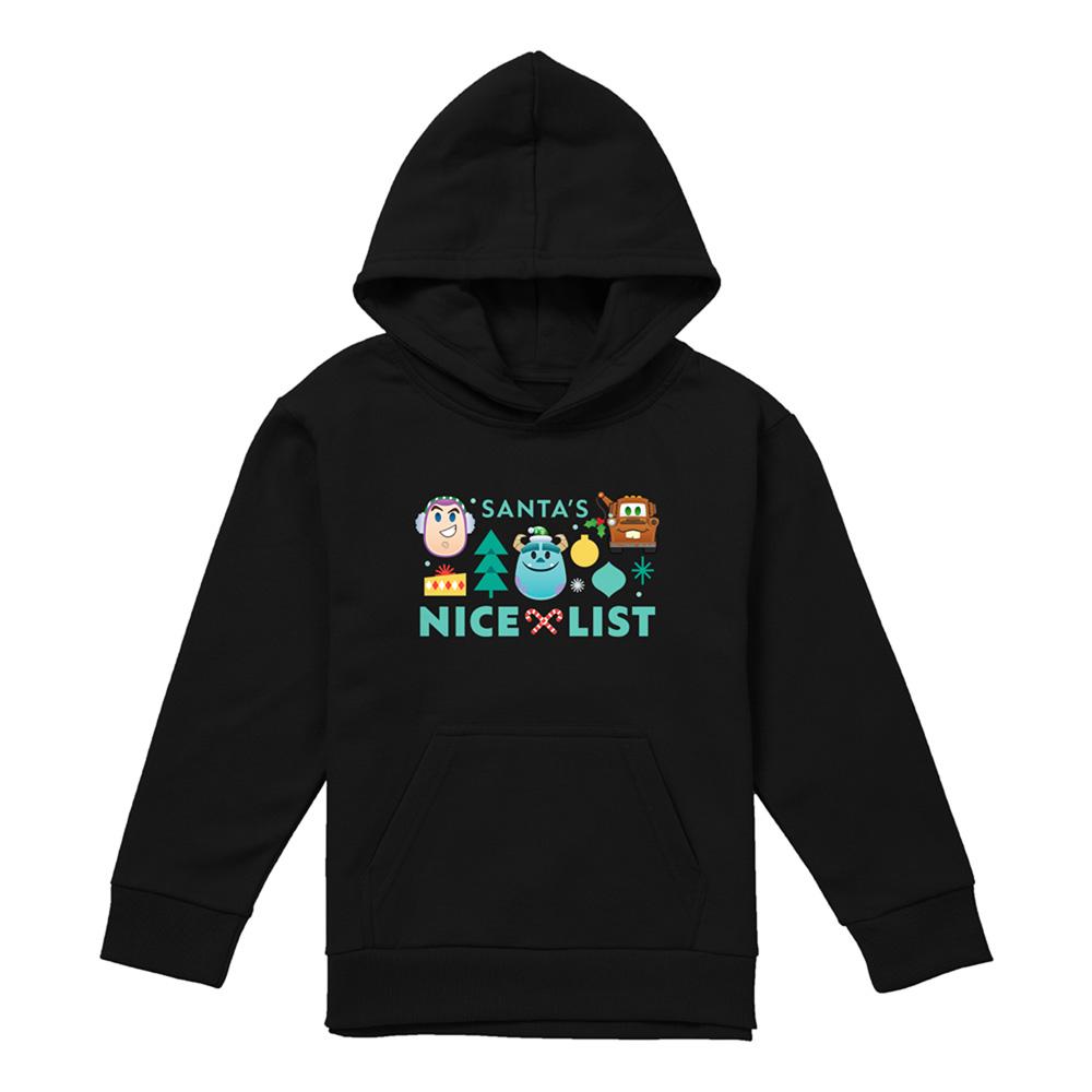 Disney Pixar Childrens/Kids Santa's Nice List Heather Christmas Pullover Hoodie