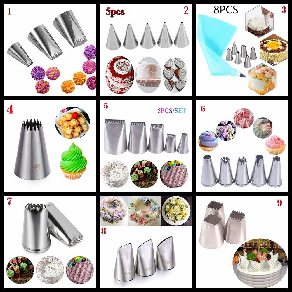Cupcake Pastry Tips Stainless Steel Icing Piping Nozzles Cake Decorating Ice Cream Tool Baking Mold