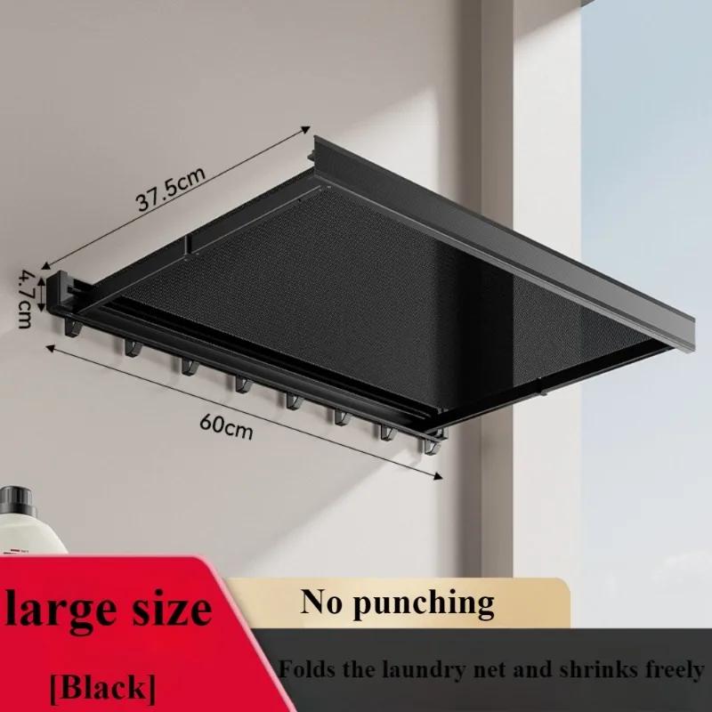 Foldable Wall Shelf High Load-bearing Capacity Mesh Storage Rack Retractable Drying Net with Hook Bathroom Portable Organizer