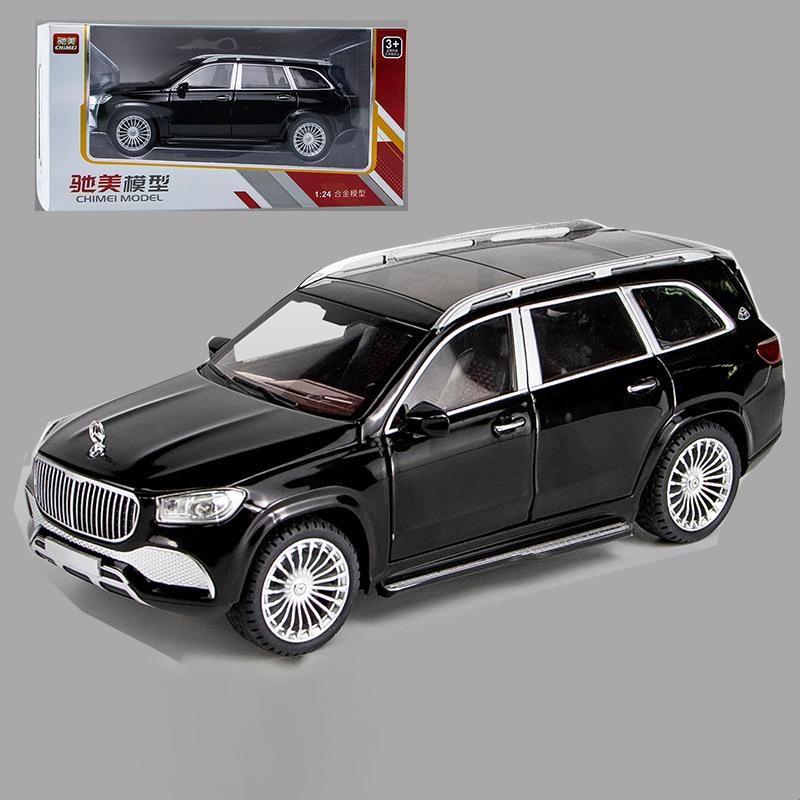 1:24-масштабная металлическая модель автомобиля GLS600, модели автомобилей из литого сплава, 6 дверей можно открыть с помощью звуковых и световых игрушек для детского орнамента