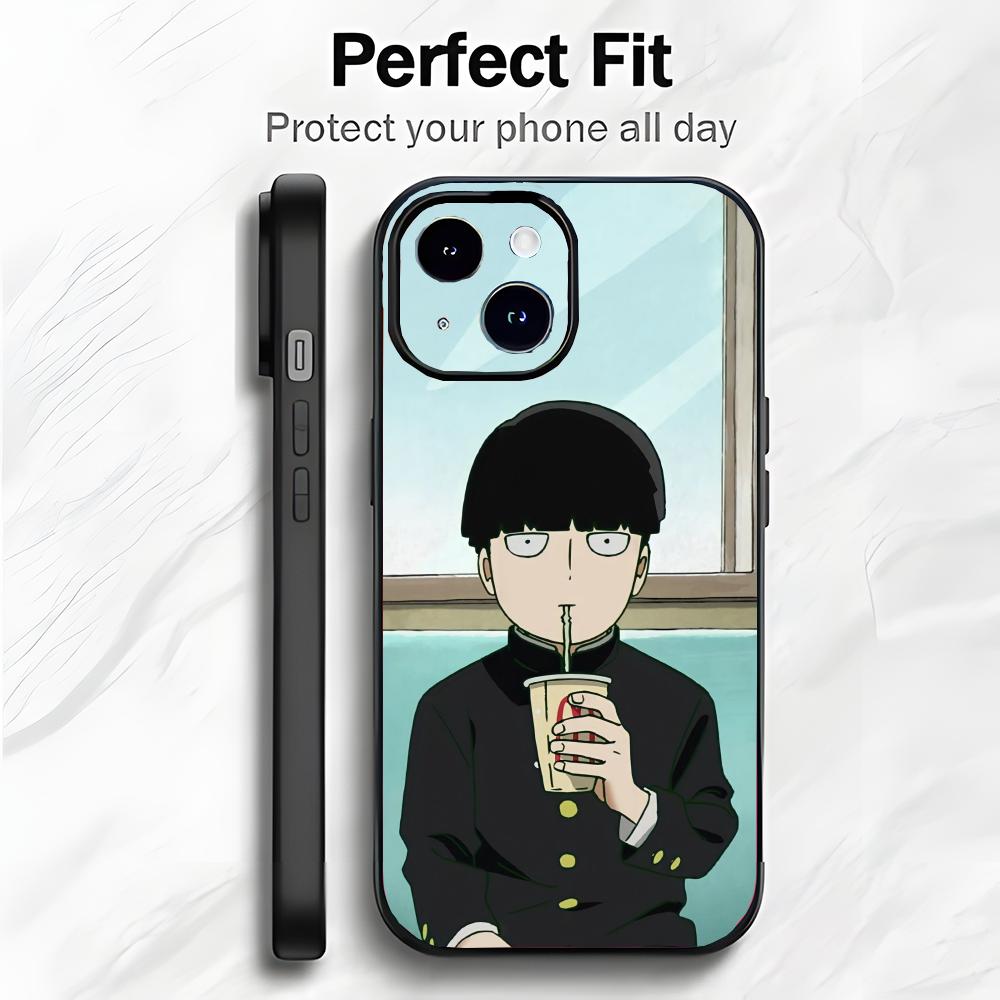 Аниме M-Mob Psycho 100 Сигео Кагеяма Чехол для телефона Чехол для телефона Мягкая упаковка Легкий Для iPhone17 16 15 14 13ProMax