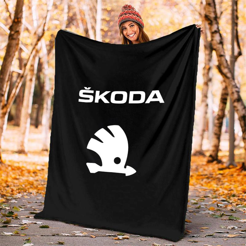 skoda Flannel Blanket Soft All-Season Throw, Design for Camping, Car Travel, Hiking Sofa, Bed, Office Perfect Gift for Parties