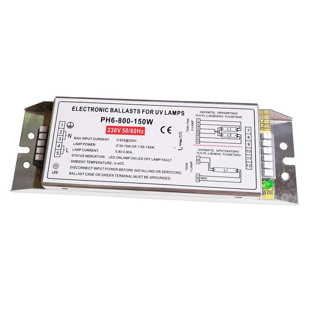 Электронные балласты УФ-лампы PH6-800-150 Вт Балласт освещения 2x35W-75W или 1x95-150W