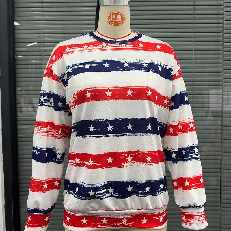 Осенняя мода с длинным рукавом и круглым вырезом с цветочным принтом женские пуловеры футболка блузка топ