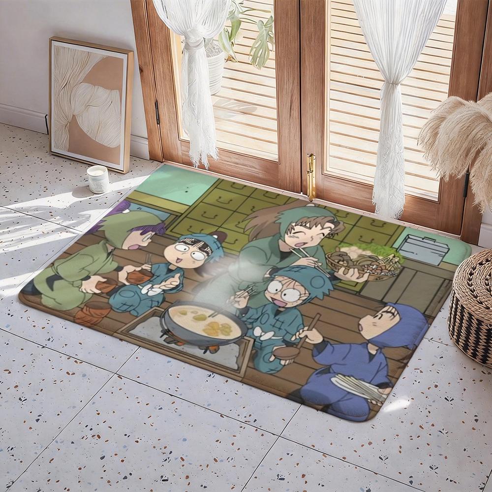 Anime N Nintama Rantarou Floor Mat Eco Flannel Doormat Non Slip Odorless Indoor Floor Rug Soft Short Plush Home Mat